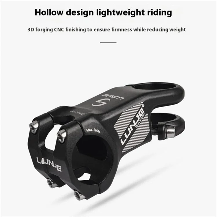 LUNJE XT-A012 Lega di Alluminio Bicicletta Anteriore Stem -15 Gradi Ultra-Leggera Manubrio Della Bicicletta Stem - Nero / 31.8x70mm