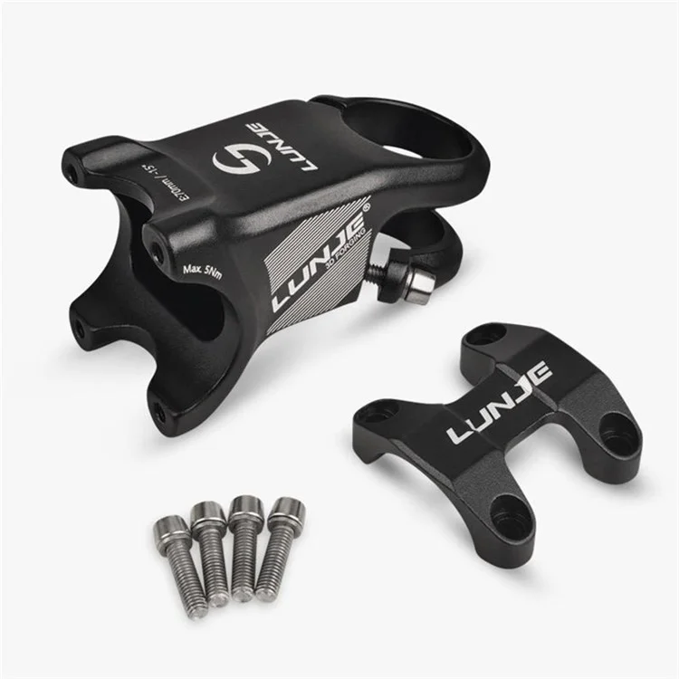 LUNJE XT-A012 Lega di Alluminio Bicicletta Anteriore Stem -15 Gradi Ultra-Leggera Manubrio Della Bicicletta Stem - Nero / 31.8x70mm