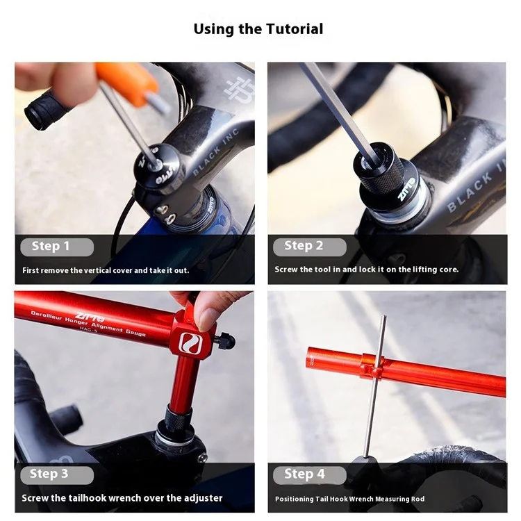 ZTTO Strutto Strumo di Allinea Derille Bike Strumento Altimane Altenza Angolo Sinistra e Regolo Simmetrico Destra - Nero