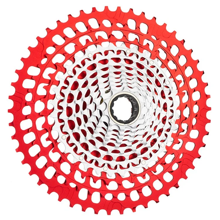 ZTTO Cassette de bicicleta de montaña de 12 velocidades 10-50T XD, piñón libre ligero - Rojo + Plata