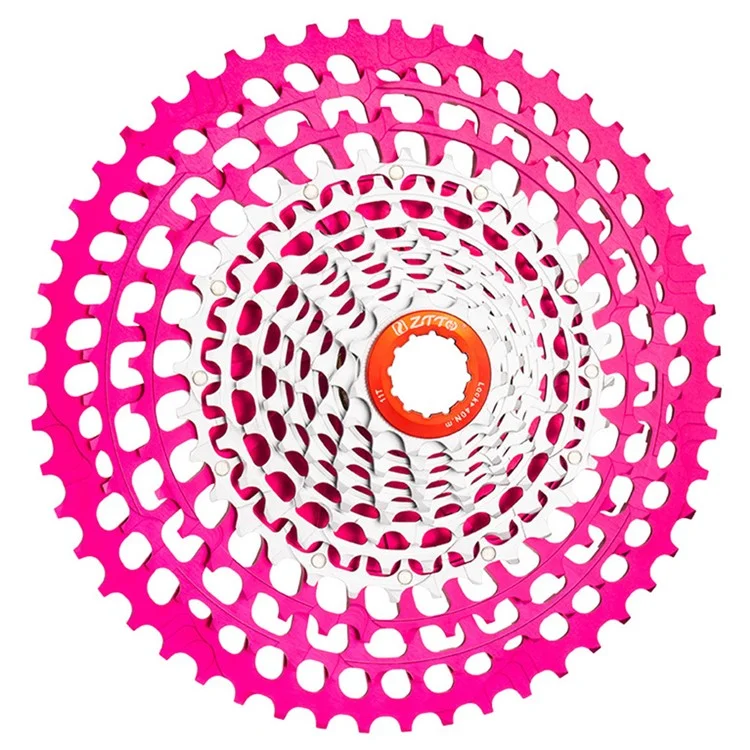 ZTTO 12 Velocidades 11-51T Cassete de Liga de Alumínio CNC + Aço para Bicicleta de Montanha para Cubo HG - Rosa + Prata