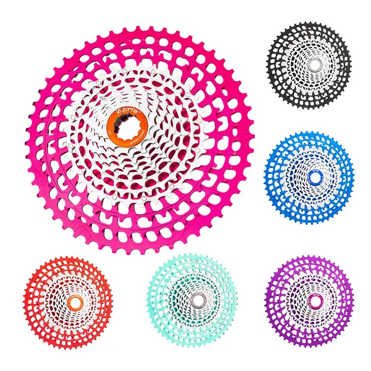 ZTTO 12 Velocidades 11-51T Cassete de Liga de Alumínio CNC + Aço para Bicicleta de Montanha para Cubo HG - Rosa + Prata