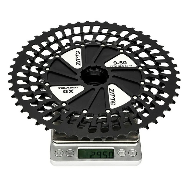 ZTTO 12 Speed 9-50T Ultra Light CNC Hollow Mountain Bike Cassette Freewheel for XD Hub - Black+Silver