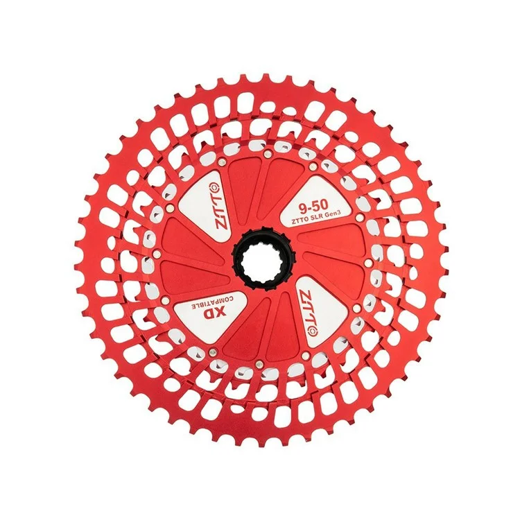 ZTTO 12 Speed 9-50T Ultra Light CNC Hollow Mountain Bike Cassette Freewheel for XD Hub - Black+Silver