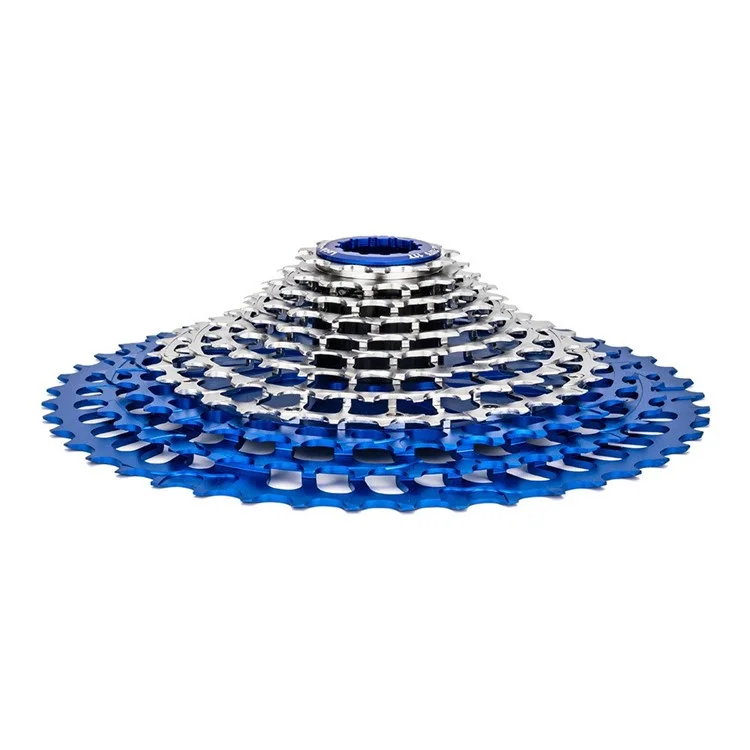 121146 Lightweight 12 Speed 11-46T CNC Mountain Bike Cassette Freewheel Compatible with HG Hubs - Purple+Silver