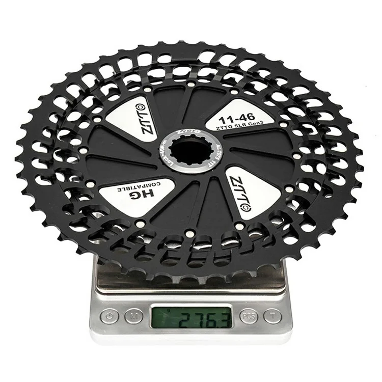 121146 Lightweight 12 Speed 11-46T CNC Mountain Bike Cassette Freewheel Compatible with HG Hubs - Purple+Silver