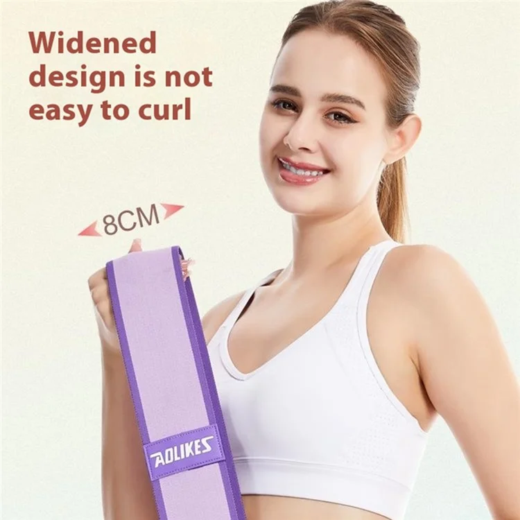 AOLIKES 3610 Faixa de Resistência Elástica Antiderrapante para Treino de Yoga Tamanho L / 76 x 8cm - Roxo