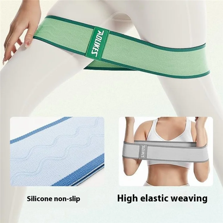 AOLIKES 3610 Faixa de Resistência Elástica Antiderrapante para Treino de Yoga Tamanho L / 76 x 8cm - Roxo