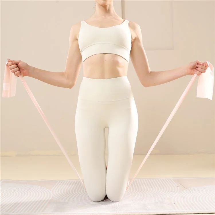 WOSWEIR Yoga TPE Widerstandsband für Anfänger, 15 Pfund, zur Verbesserung von Flexibilität und Balance - Rosa
