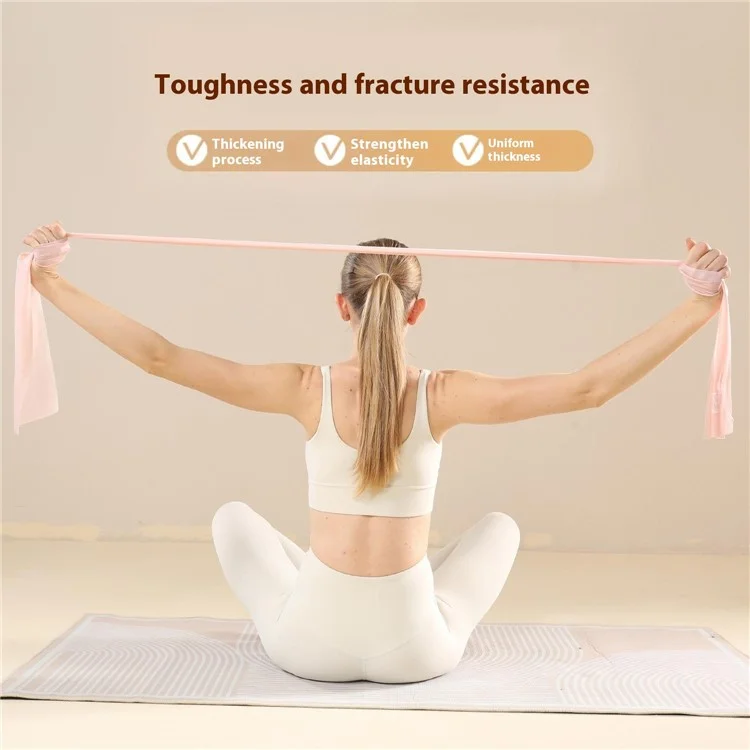 WOSWEIR Yoga Beginners TPE Resistance Band 15lbs Flexibility Balance Improvement Strength Training Strap - Purple