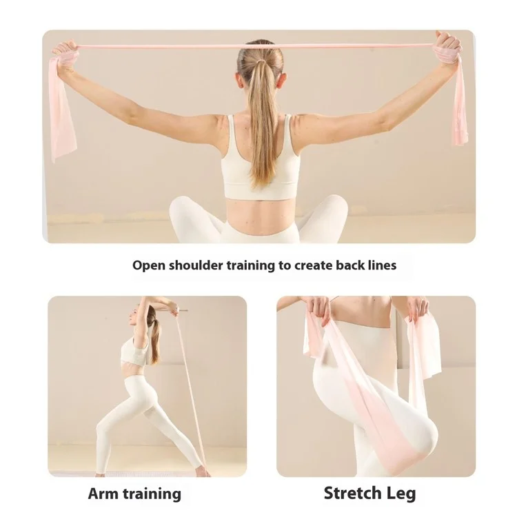 WOSWEIR Yoga Beginners TPE Resistance Band 15lbs Flexibility Balance Improvement Strength Training Strap - Purple