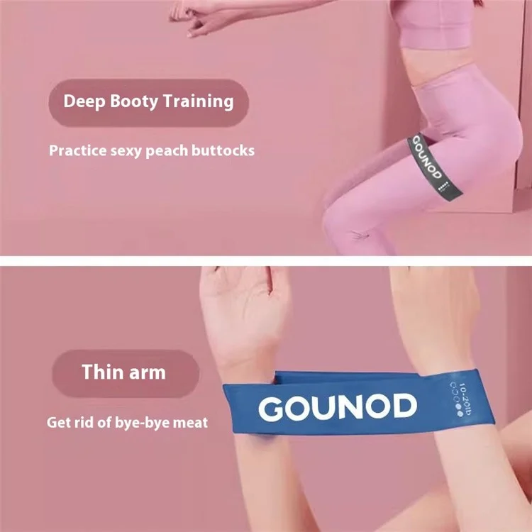 Conjunto de Bandas Elásticas GOUNOD SK010 5 em 1 para Yoga, Fitness, Treinamento de Força e Equipamento de Exercício