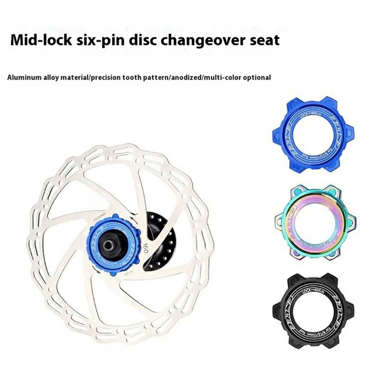 ENLEE E22138 1 Pair Bicycle Center Lock to 6 Bolt Disc Adapter for DT XT Hub Brake Rotor Converter - Blue