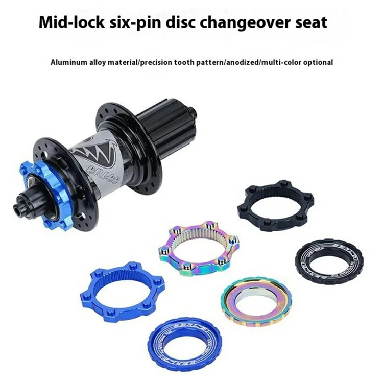ENLEE E22138 1 Pair Bicycle Center Lock to 6 Bolt Disc Adapter for DT XT Hub Brake Rotor Converter - Blue