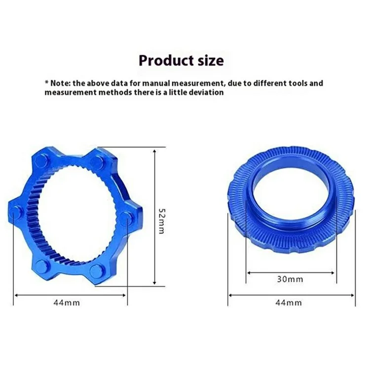 ENLEE E22138 1 Pair Bicycle Center Lock to 6 Bolt Disc Adapter for DT XT Hub Brake Rotor Converter - Blue
