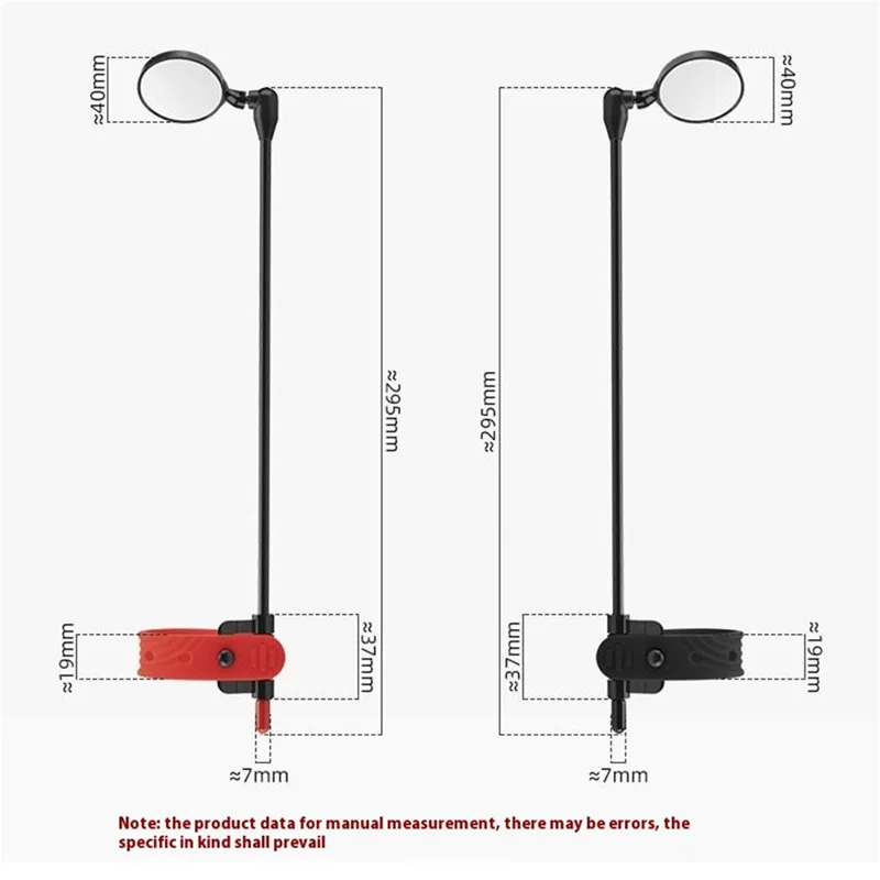 ZOYOSPORTS ZY-H262 Bicycle Helmet Rearview Mirror Cycling Helmet Reflector - Black+Red