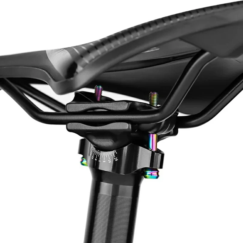 MUQZI Morsetto Sella Bicicletta in Lega di Titanio Viti M5x40MM 1 Paio Viti di Fissaggio Sella per Reggisella Bicicletta - Nero