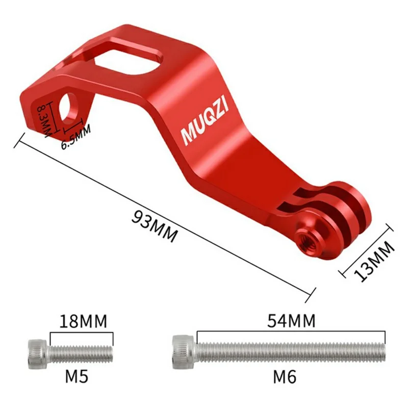 MUQZI Folding Bike Light Mount Aluminum Alloy Bracket Flashlight Sports Camera Base Accessory - Red
