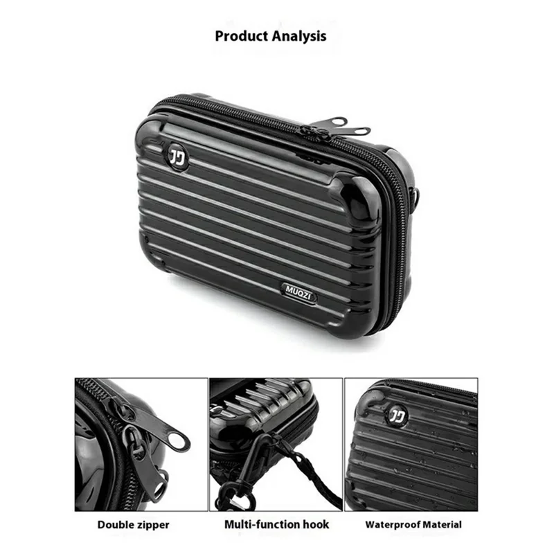 MUQZI Tragbare Fahrrad-Aufbewahrungstasche mit Basis / Schweinetasche / Riemen Fahrradtasche Set - Schwarz