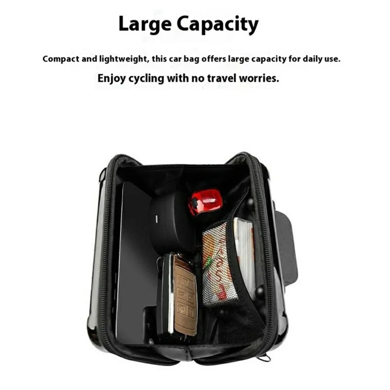 MUQZI Tragbare Fahrrad-Aufbewahrungstasche mit Basis / Schweinetasche / Riemen Fahrradtasche Set - Schwarz