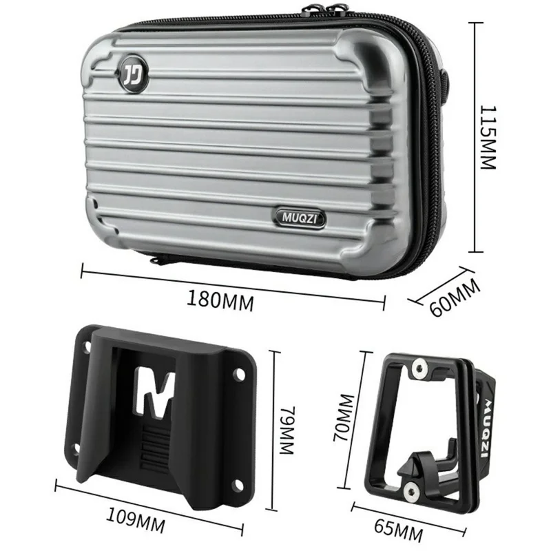 MUQZI Tragbare Fahrrad-Aufbewahrungstasche mit Basis / Schweinetasche / Riemen Fahrradtasche Set - Schwarz