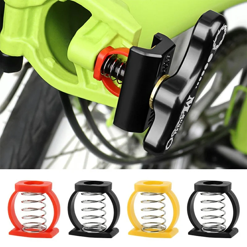 MUQZI 1Pair Rotating Handle Spring Clip for Brompton Folding Bike Faucet Auxiliary Parallel Accessory C-Clip Spring Set - Black