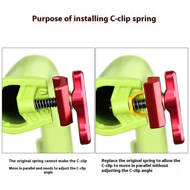 MUQZI 1Pair Rotating Handle Spring Clip for Brompton Folding Bike Faucet Auxiliary Parallel Accessory C-Clip Spring Set - Black