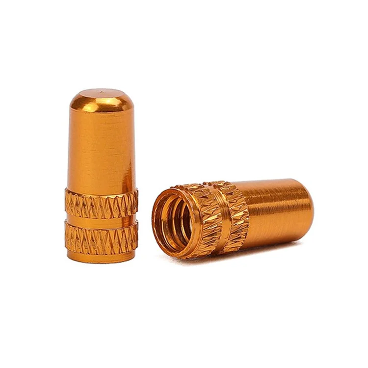 Enlee E-MZ504 2pcs Прикладения Коррозиция Алюминиевая Сплава Шины Крышки Универсальные Клапаны с Стеблями с Стеблем Пястоты Для Велосипедных Велосипедов Для Велосипедного Велосипеда Горные Велосипед - Текстурированная Предварительная Клапан/золото