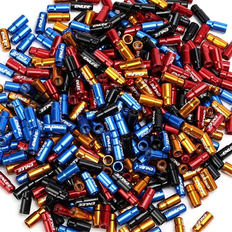 Enlee E-MZ504 2pcs Прикладения Коррозиция Алюминиевая Сплава Шины Крышки Универсальные Клапаны с Стеблями с Стеблем Пястоты Для Велосипедных Велосипедов Для Велосипедного Велосипеда Горные Велосипед - Текстурированная Предварительная Клапан/золото
