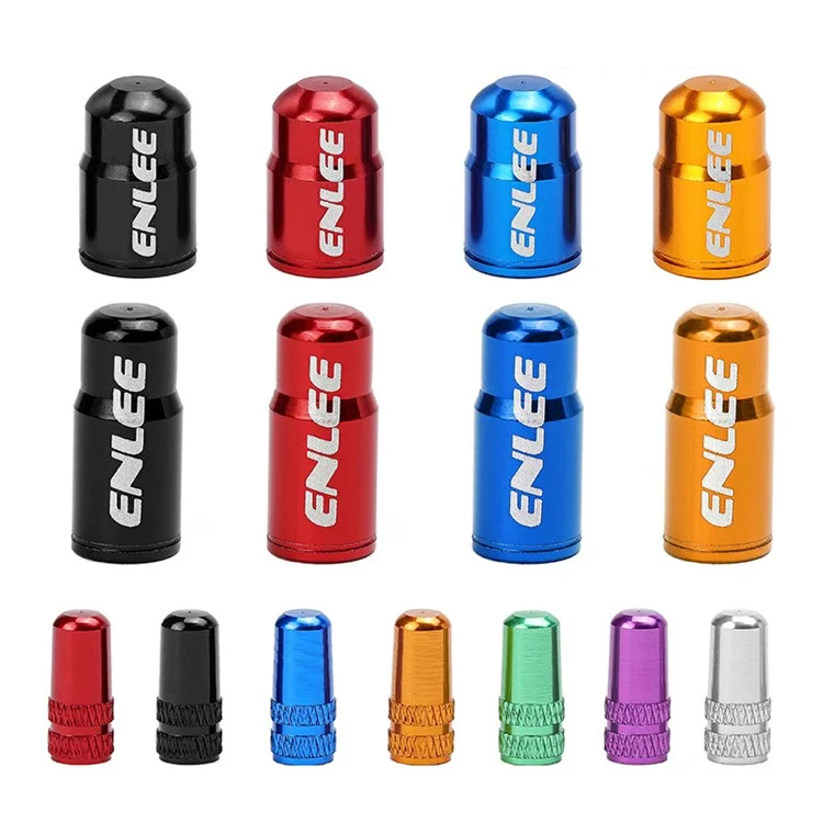Enlee E-MZ504 2pcs Прикладения Коррозиция Алюминиевая Сплава Шины Крышки Универсальные Клапаны с Стеблями с Стеблем Пястоты Для Велосипедных Велосипедов Для Велосипедного Велосипеда Горные Велосипед - Текстурированная Предварительная Клапан/золото