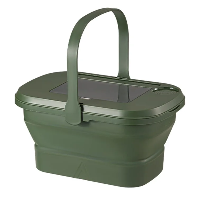 AOTU Multi-Function Outdoor Picnic Basket with Collapsible Table Water Basket - Army Green