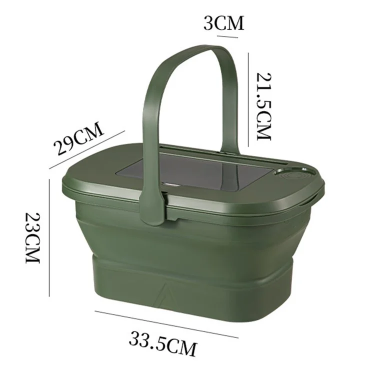 Cestino da Picnic Esterno Multifunzione Aotu Con Cesto D'acqua da Tavolo Pieghevole - Army Green