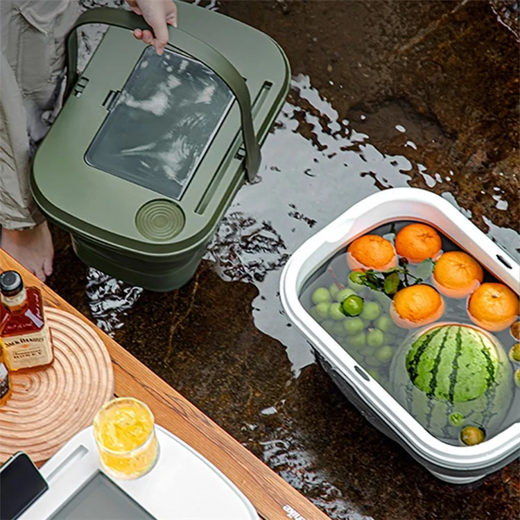 AOTU Multi-Function Outdoor Picnic Basket with Collapsible Table Water Basket - Coffee
