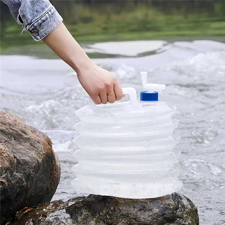 Halin HW315 Contenedor de Agua Plegable 10L+15L Jarra de Agua Portátil Jarra de Alimentos Carrier de Agua Con Espiga Para Emergencia de Senderismo Para Acampar al Aire Libre (sin Certificado de Fda, Sin Bpa)