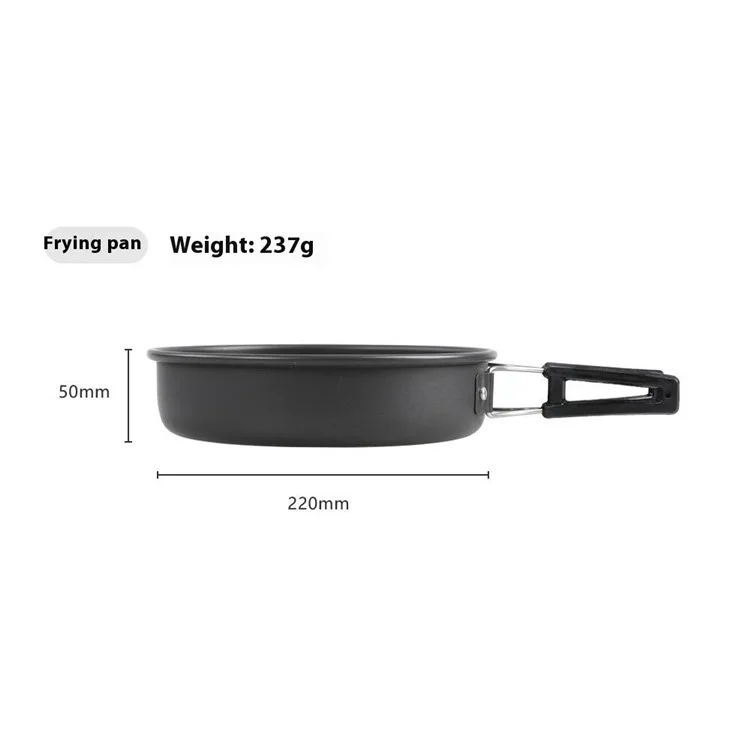 HALIN DS-700 Outdoor Camping Pot Set 5-6 People Frying Pan Kettle Hanging Pot Plastic Bowl Kit (BPA-Free, No FDA Certified)