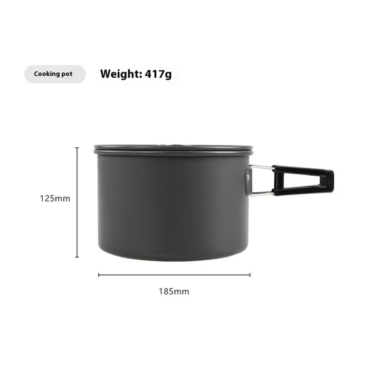 HALIN DS-700 Outdoor Camping Pot Set 5-6 People Frying Pan Kettle Hanging Pot Plastic Bowl Kit (BPA-Free, No FDA Certified)