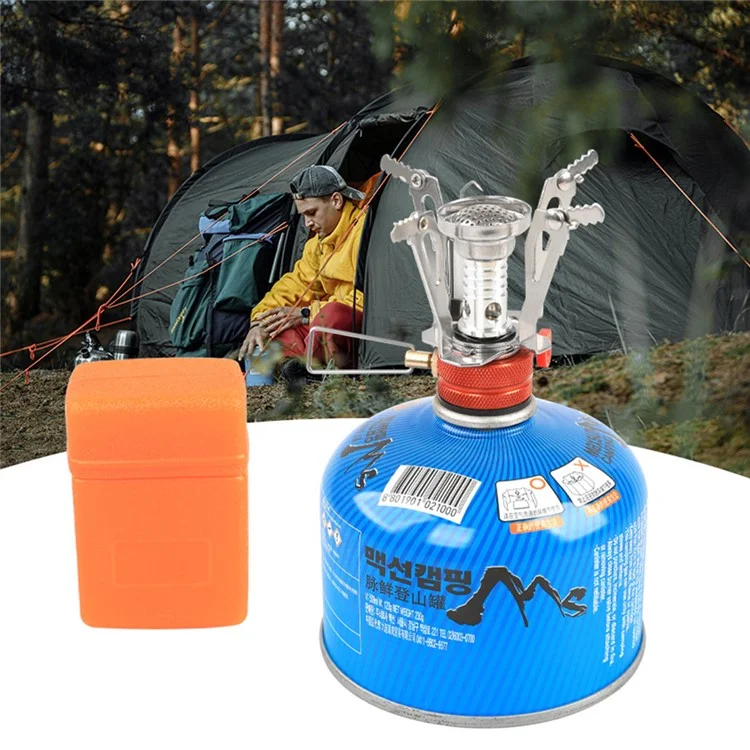 Outdoor Camping Aluminum Alloy Stove Burner Integrated Mini Stove Head with Electronic Ignition - Black