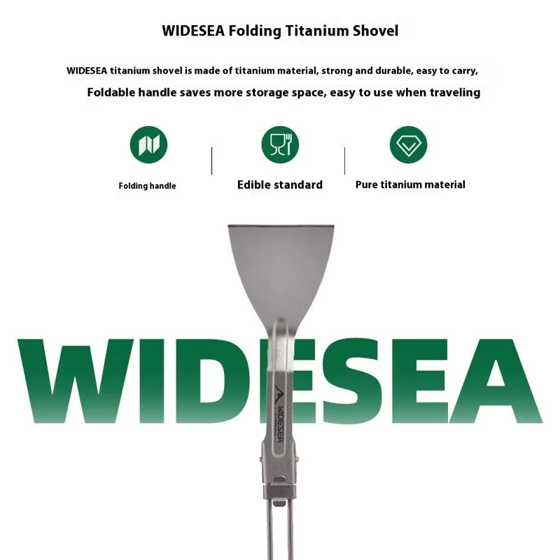 WIDESEA WSTT-118 Spatola Pieghevole Ultraleggera in Titanio Puro per Campeggio Esterno Attrezzatura da Cucina