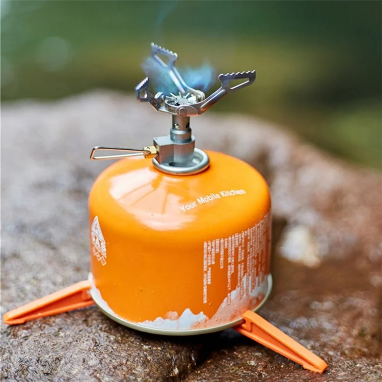 WSS-109 Camping Mini Poêle Léger Portable Portable Titane Titane Poêle à Gaz Pliable Poêle à Gaz de Rechange Pour la Randonnée