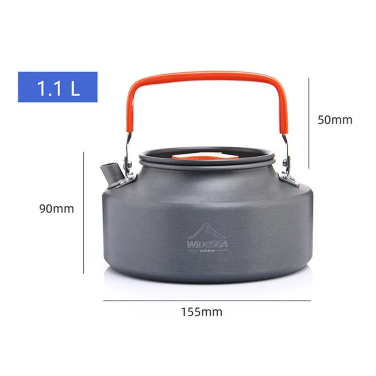 Wididea WSKT-11R 1.1L Camping Tule Bule Camp Water Cooking Tool Family BBQ Kettle (sem Certificação Bpa, Sem Fda)