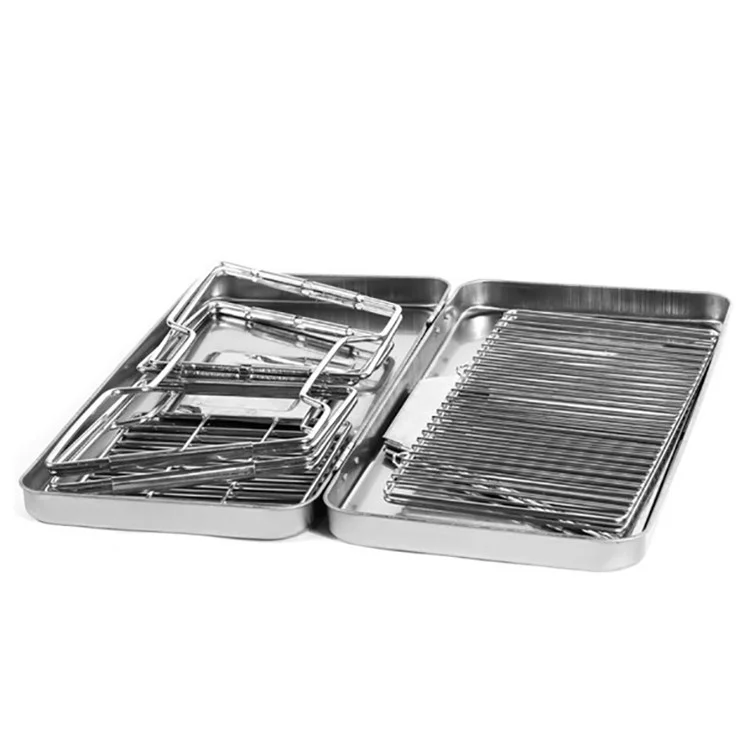 HALIN Stainless Steel Folding Grill Outdoor Portable Camping Stove Camping Burning Table Barbecue Grill (BPA Free, No FDA Certificate)