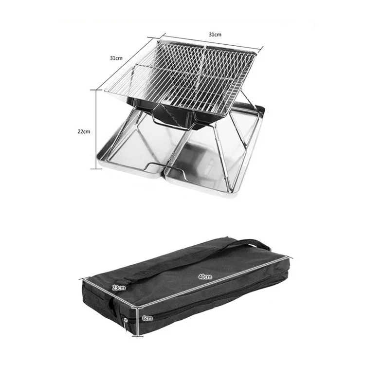 Halin Edelstahl Klappgrill Outdoor Tragbarer Campingofen Camping Camping Tisch Grill (BPA Kostenlos, Kein FDA -zertifikat)