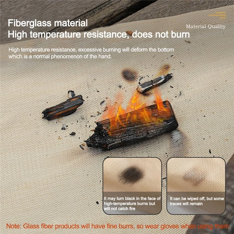 ISE MOUNT 100*100cm Camping Fireproof Cloth High Temperature Anti-Scald Flame Retardant Rug