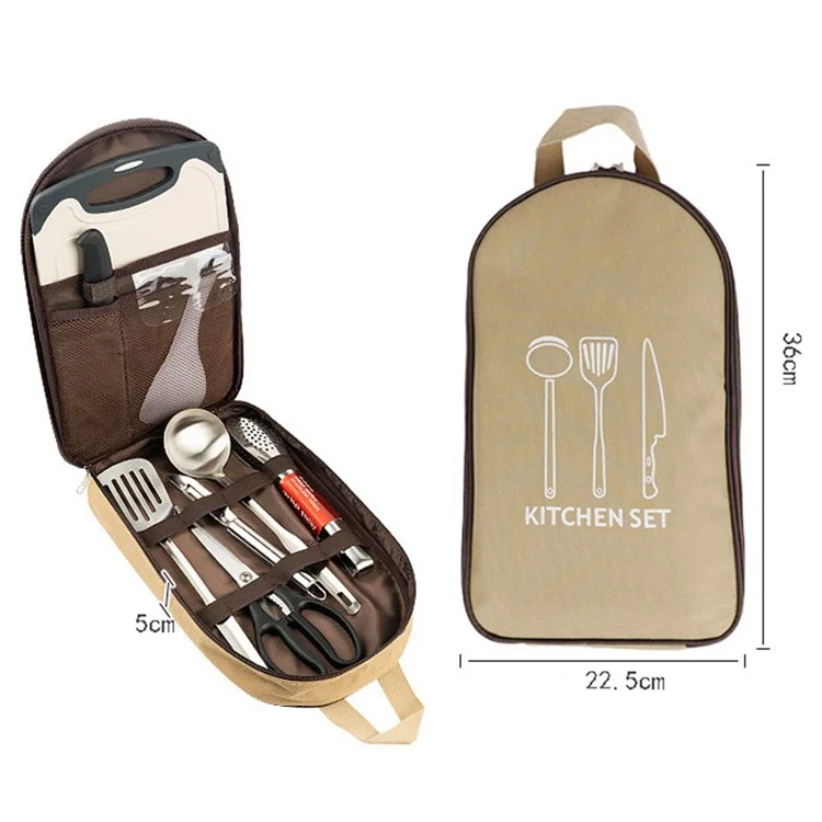 AOTU AT6413-1 Bolsa de almacenamiento de menaje de campamento de tela Oxford - Caqui