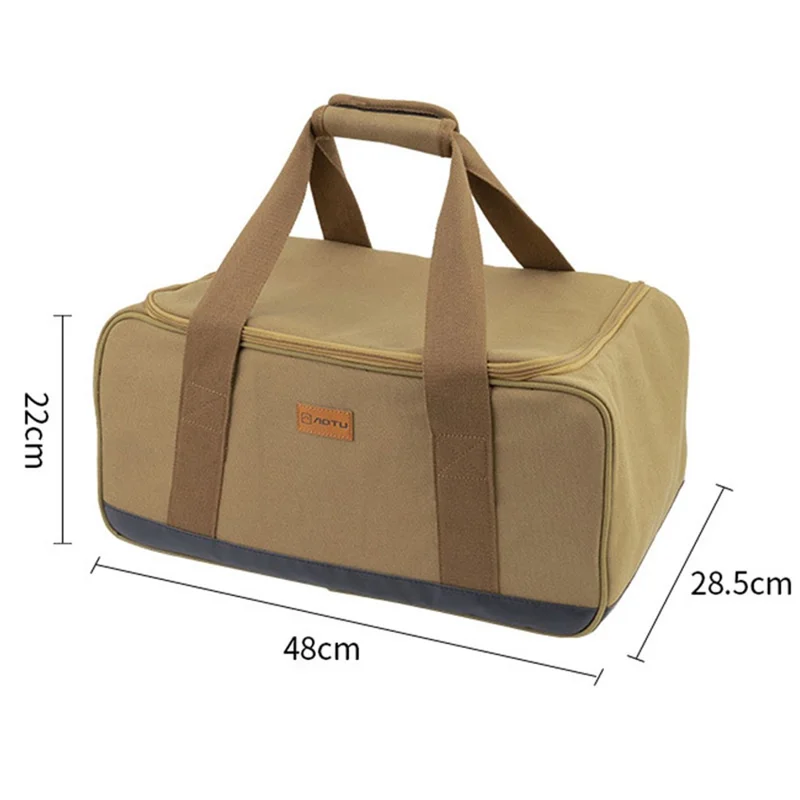 AOTU AT6925 Camping Large Capacity Storage Bag Gas Tank Stove Pot Canvas Carrying Bag for Outdoor Picnic