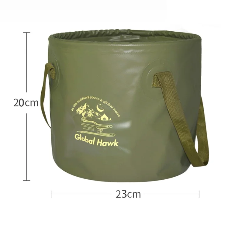 HALIN AT6658-10 Cubo plegable de 10L Contenedor de agua portátil Cubo plegable para acampada, senderismo - Color café claro