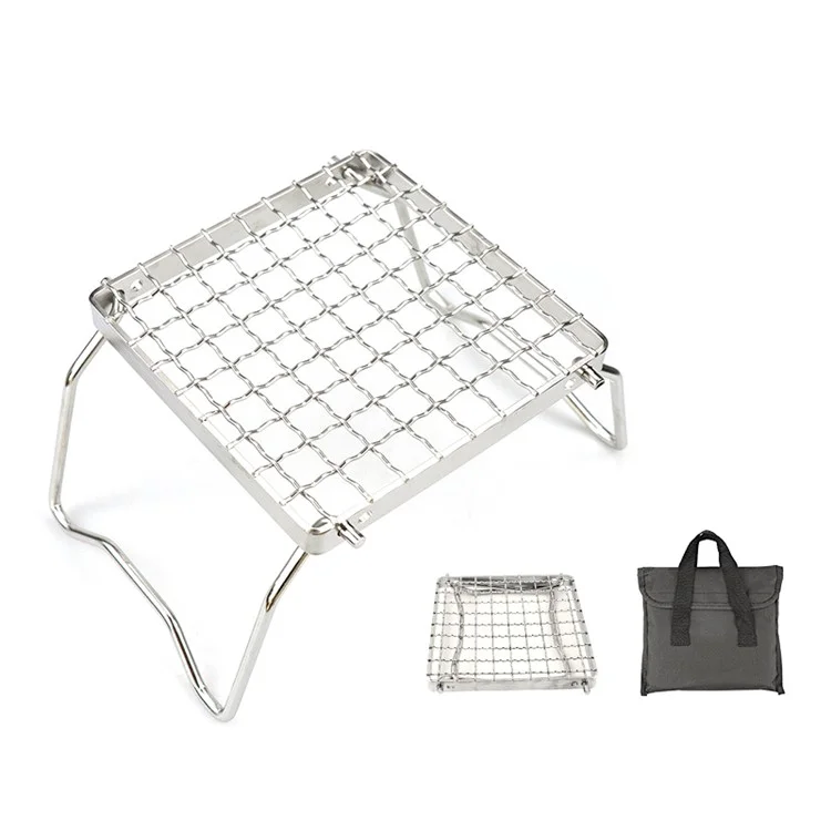 Réchaud de camping AOTU en acier inoxydable 304, support pliable, barbecue portable, grille de grill