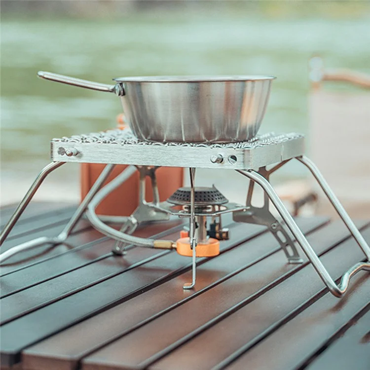 AOTU Outdoor 304 Stainless Steel Gas Stove Folding Bracket Portable Barbecue Stove Net Grill Rack