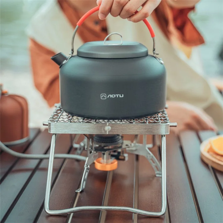 Réchaud de camping AOTU en acier inoxydable 304, support pliable, barbecue portable, grille de grill