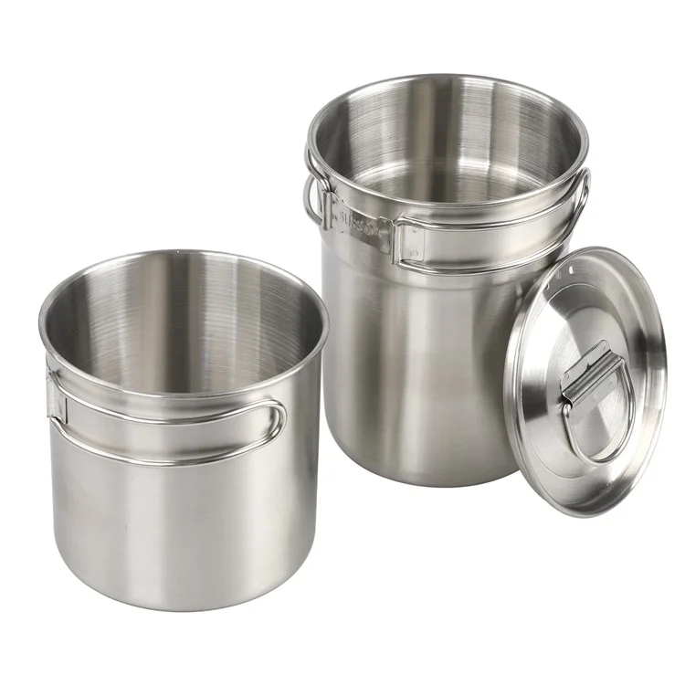 Conjunto de ollas multifunción HALIN de acero inoxidable 304 para cocina al aire libre, tetera, sartén (sin certificación FDA, sin BPA)